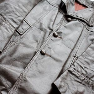 Sears Vintage Retro Leather Jacket big collar 1970